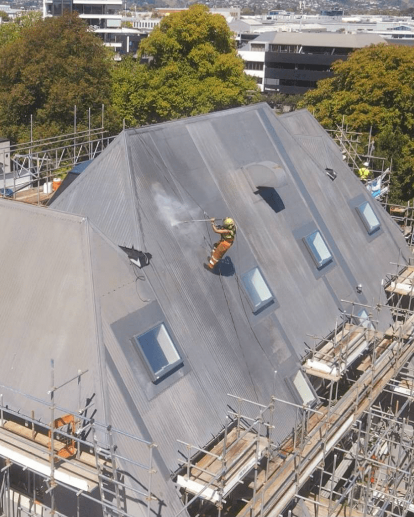 Apartment building roof